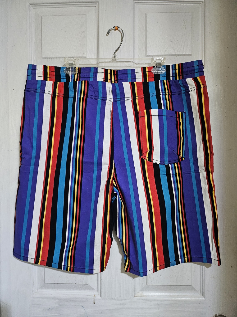FRESH PRINT OF BEL AIR MULTI STRIPES STRETCH TWILL SHORTS MEN'S XXL
